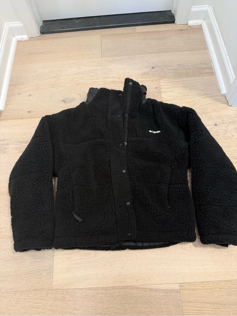 Columbia Women Black Sherpa Puffer Fleece Jacket Size Small